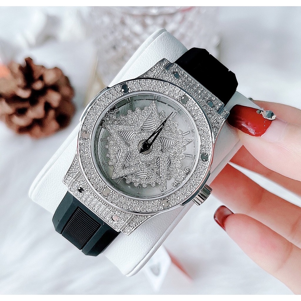 Set Đồng Hồ Nữ Davena 31669 38mm Silver Dây Silicon Chính Hãng Kèm Dây Da