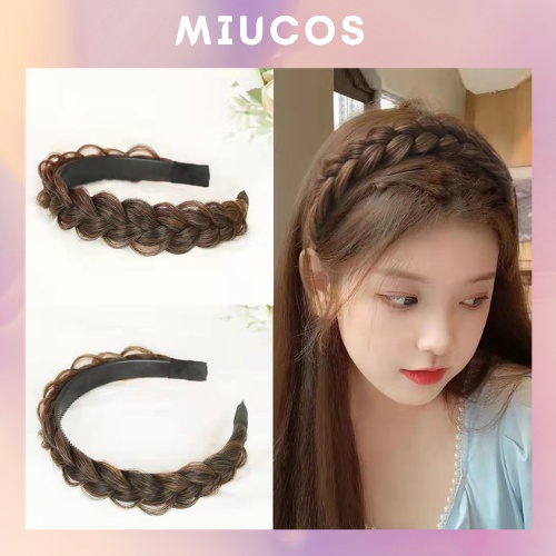Băng đô cài tóc hình bím tóc tết giả hình xương cá dành cho nữ