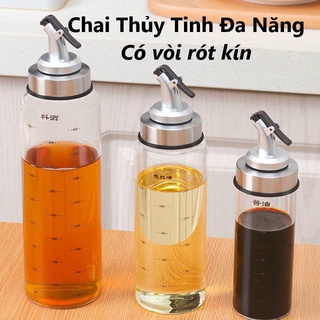 CHAI LỌ BÌNH THỦY TINH ĐỰNG DẦU ĂN, NƯỚC MẮM 500ml CHỊU NHIỆT CAO CẤP CÓ VẠCH CHIA