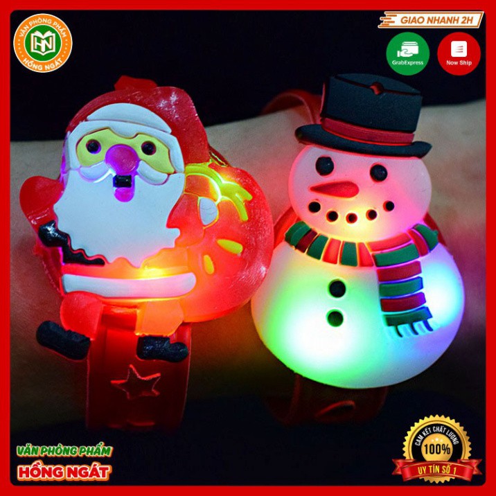 [Bằng Nhựa] VÒNG TAY NOEL PHÁT SÁNG có đèn đồ dùng đồng hồ đeo tay làm quà tặng học tập cho các con trong mùa giáng sinh