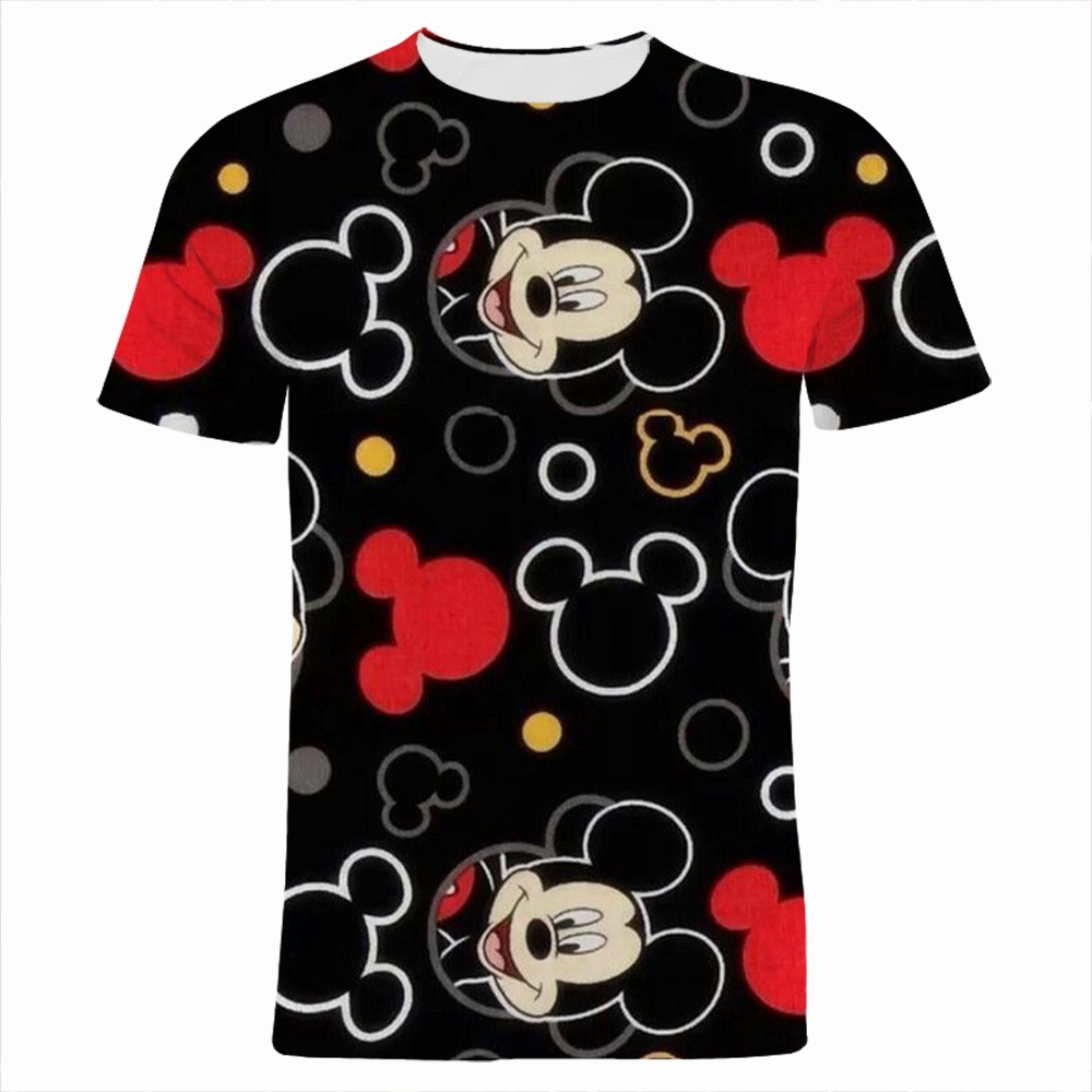 Áo Thun Tay Ngắn In Hình Chuột Mickey Hoạt Hình Thời Trang Mùa Hè Dành Cho Nam Và Nữ