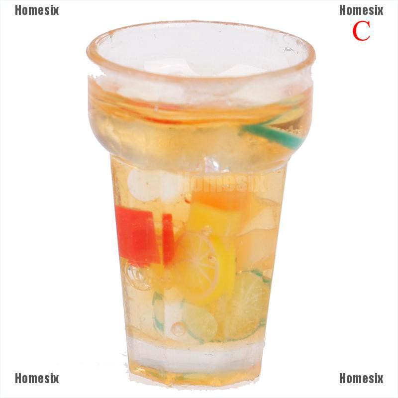 [HoMSI] 1Pcs 1:12 Dollhouse mini resin fruit tea cup simulation drinks model toy SUU