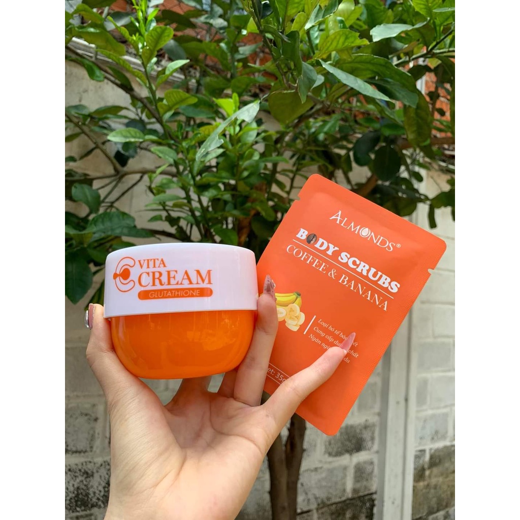 Kem Dưỡng Trắng Da Body Vita Cream Glutathione Almonds CHÍNH HÃNG
