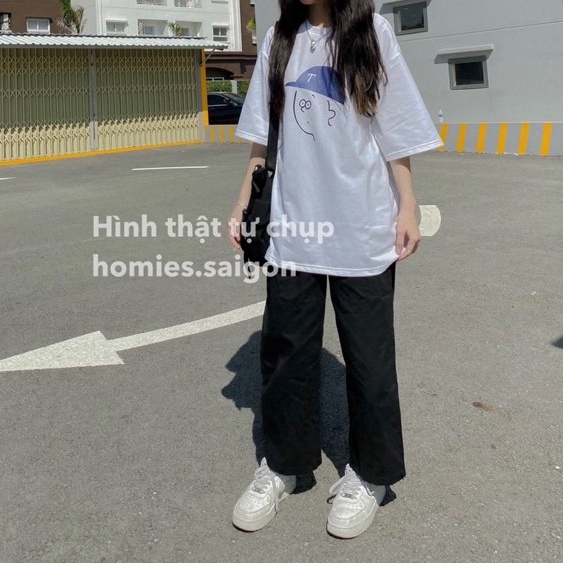 Quần ống rộng nữ - Quần kaki zip ống rộng unisex HOMIES