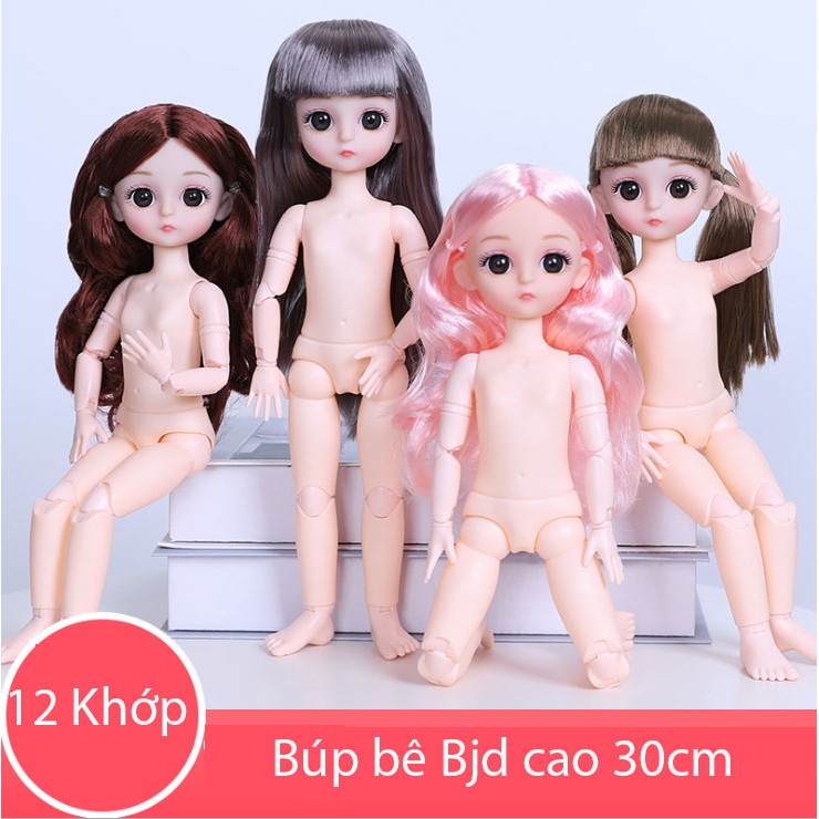 Búp Bê Baboliy Cao 30cm Mặt Bầu Bĩnh Đáng Yêu - Váy Len Cam