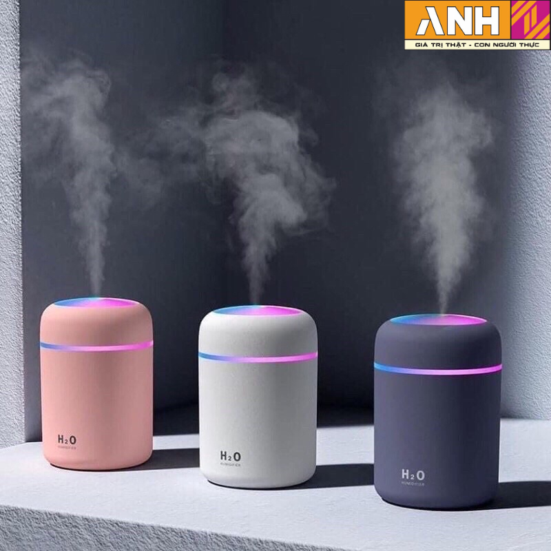 Máy phun xương, tinh dầu tạo độ ẩm H2O có đèn Led trang trí