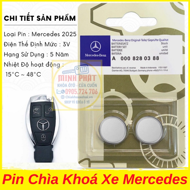 Pin chìa khóa xe Ô Tô Mercedes 200, 250, 300, G63 CR2025