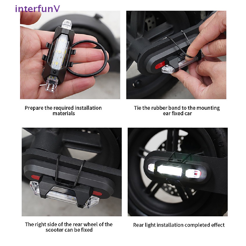 [InterfunV] Đèn LED Cảnh Báo Nhấp Nháy Khẩn Cấp Chống Thấm Nước Cho Xe Đạp [Mới]