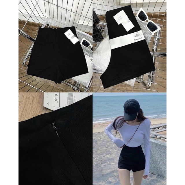 [Ảnh thật/Video]Quần short đùi giả jean có quá kéo chất đanh dày dặn Quần legging HÀN QUỐC