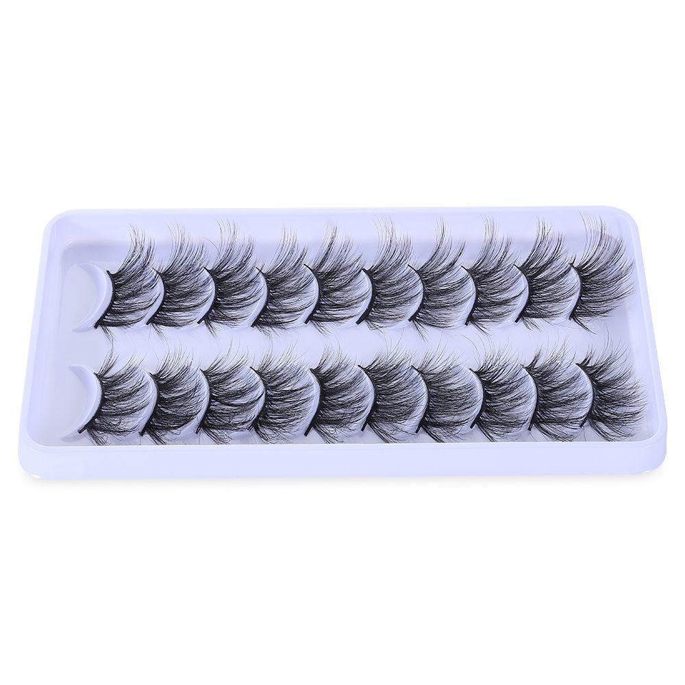 Set 10 Cặp Lông Mi Giả 3D Dài Tự Nhiên Trang Điểm Mắt