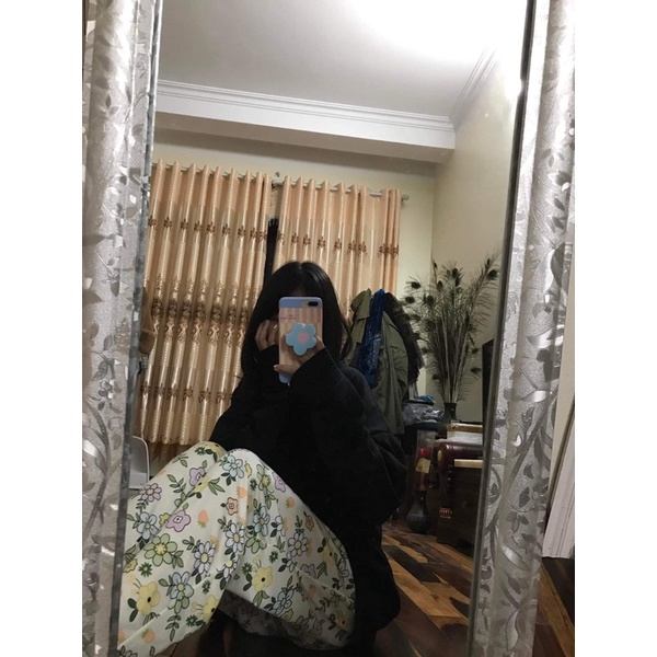 Quần Ngủ Có Size Quần dài HOA ulzzang mặc nhà ống xuông rộng