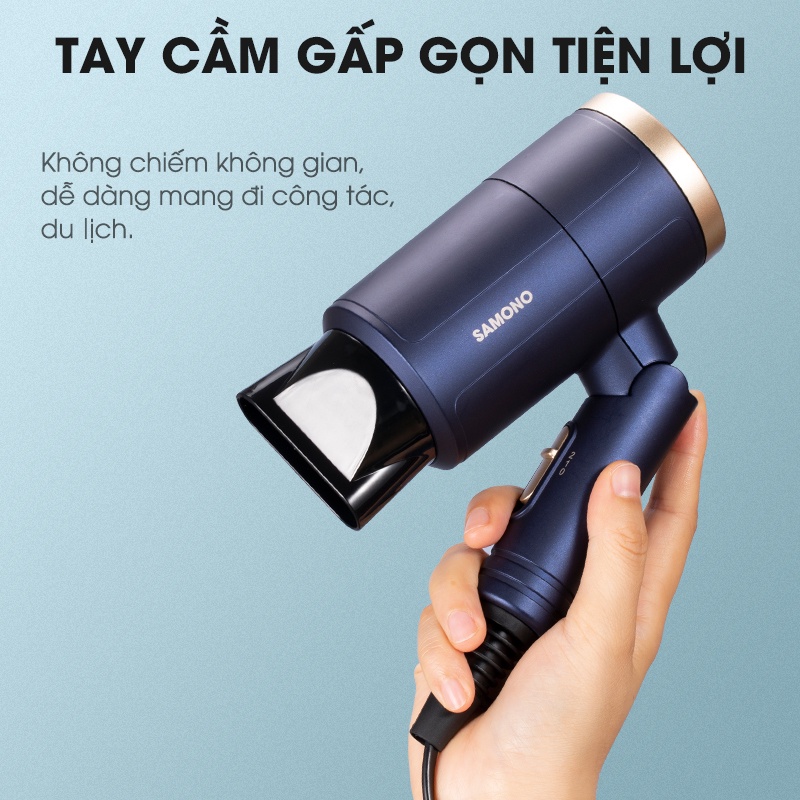 Máy sấy tóc tạo kiểu SAMONO SW-HDB11 công suất 1000W thiết kế gấp gọn tiện lợi - BH 12 tháng