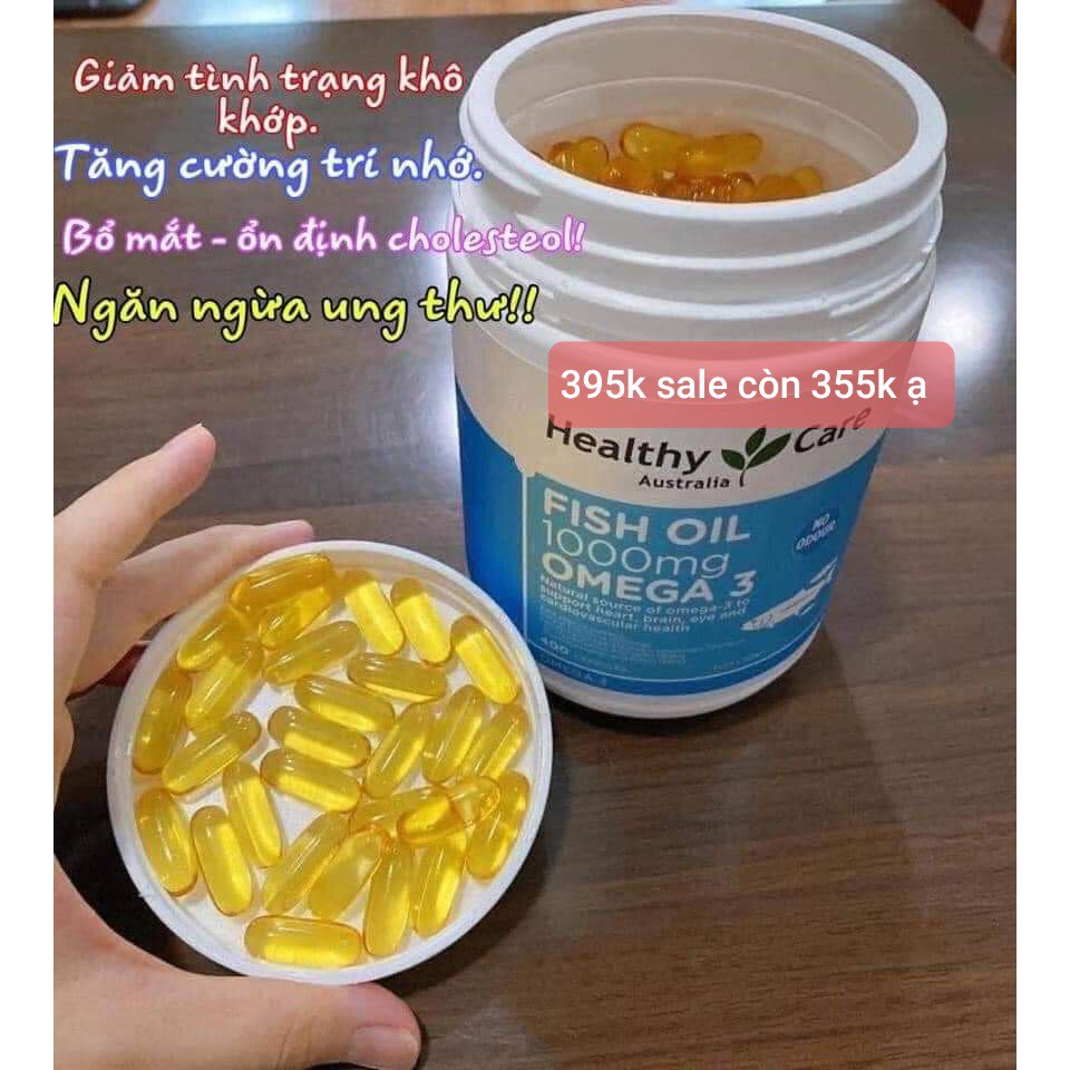 Viên uống dầu cá Healthy care fish oil omega3 400 viên của Úc