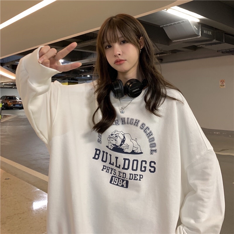 Áo Nỉ Sweater Nam Nữ BULLDOGS, Form rộng, chất nỉ da cá dày dặn- Hàng QC | BigBuy360 - bigbuy360.vn