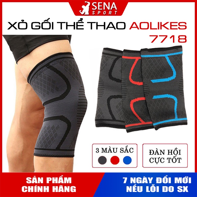 Băng gối thể thao bóng đá, bóng chuyền co giãn đàn hồi cao cấp Aolikes 7718