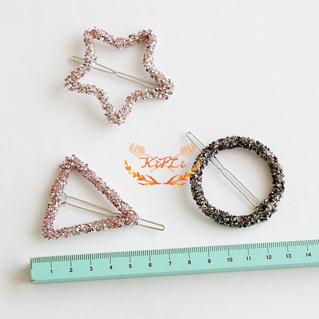 Kẹp Tóc Thiết Kế Kiểu Hình Học Độc Đáo Đính Đá Giả Phong Cách Hàn Quốc Cho Nữ