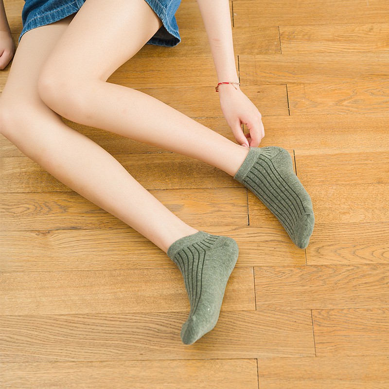 Tất gân cao cấp ngắn cổ nhiều màu siêu co giãn