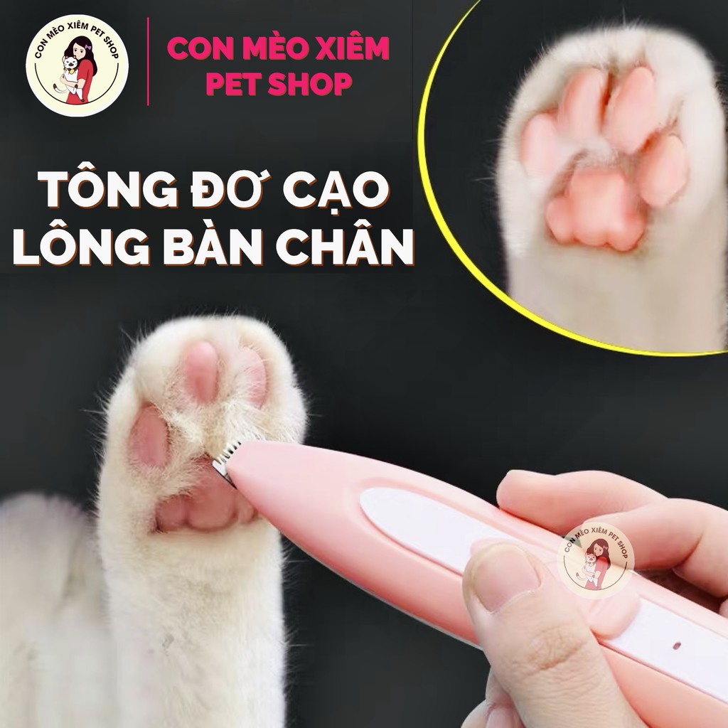 Tông đơ cho chó mèo cắt tỉa cạo lông bàn chân tay, tăng đơ grooming spa thú cưng Con Mèo Xiêm