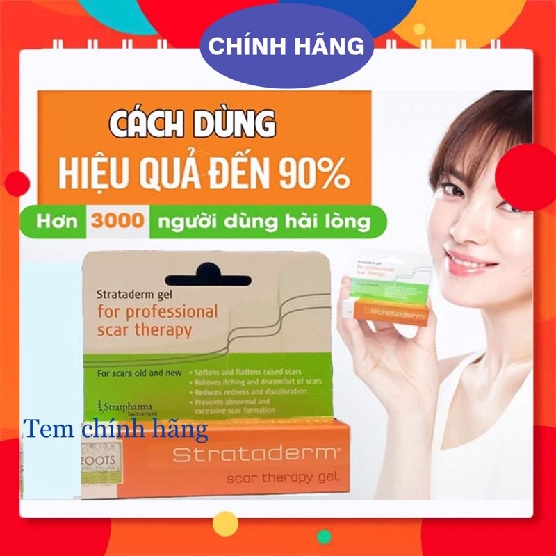 Gel xóa sẹo lồi, sẹo thâm, sẹo rỗ - kem giảm sẹo, nám Strataderm