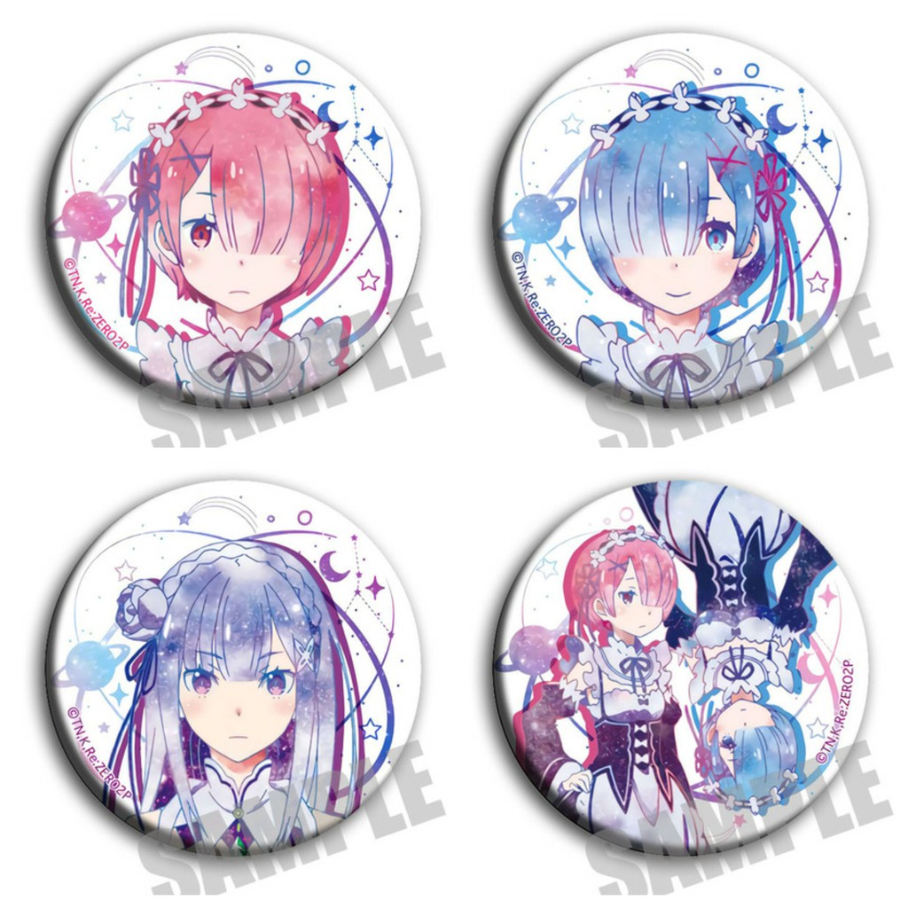 Huy hiệu cài áo IN HÌNH Re:Zero Bắt đầu lại ở thế giới khác ver ngân hà anime chibi dễ thương
