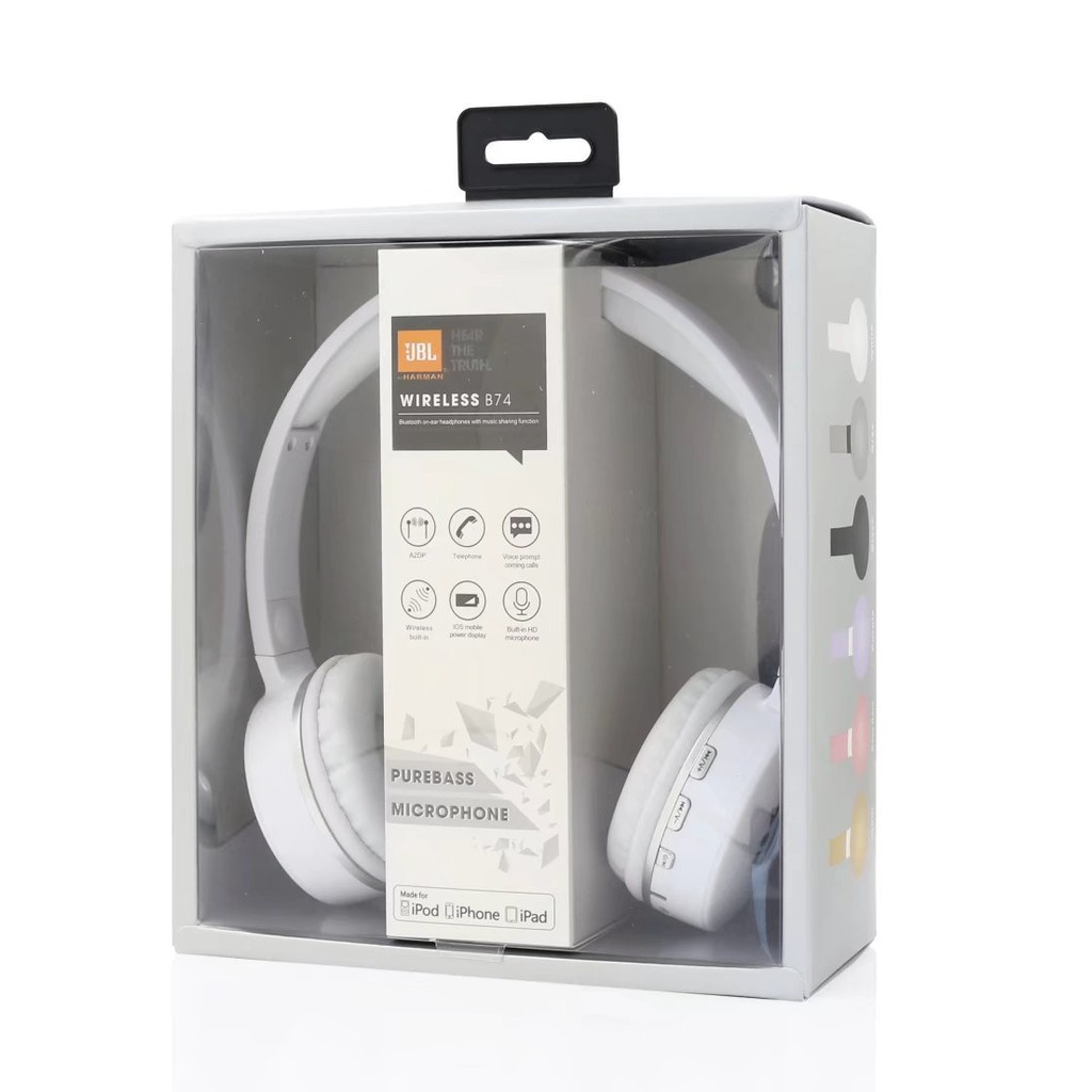Tai nghe chụp tai Bluetooth B74- Tím,hàng trưng bày