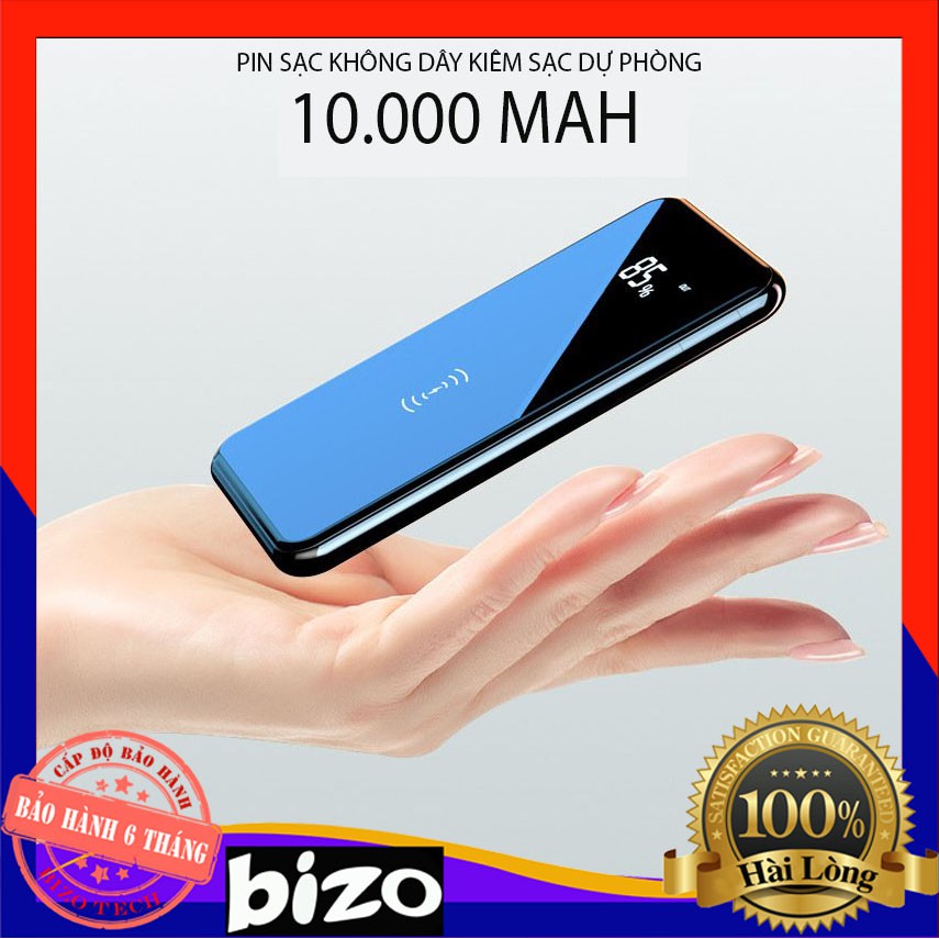 [BẢN NÂNG CẤP 2020 - BH 12 THÁNG] PIN SẠC KHÔNG DÂY KIÊM SẠC DỰ PHÒNG 10.000 MAH Q6 THẾ HỆ MỚI NHẤT