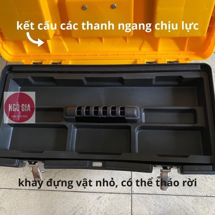 Thùng đồ nghề Đài Loan nhựa dày khoá kim loại/ Thùng nhựa khóa kim loại hạn chế gãy, chắc chắn (3 cỡ Lớn / Trung / Nhỏ)