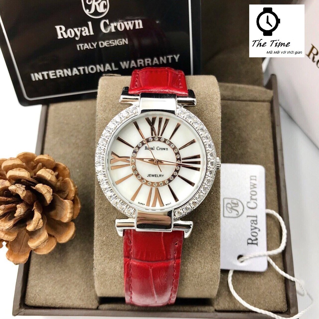 Đồng hồ nữ chính hãng Royal Crown 6116 Dây da các màu