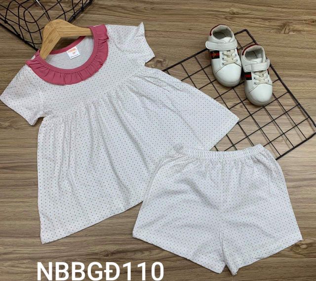 SIZE ĐẠI - Bộ baybydoll thun cotton bèo cổ cho bé gái từ 24 đến 40kg - Bộ quần áo bé gái