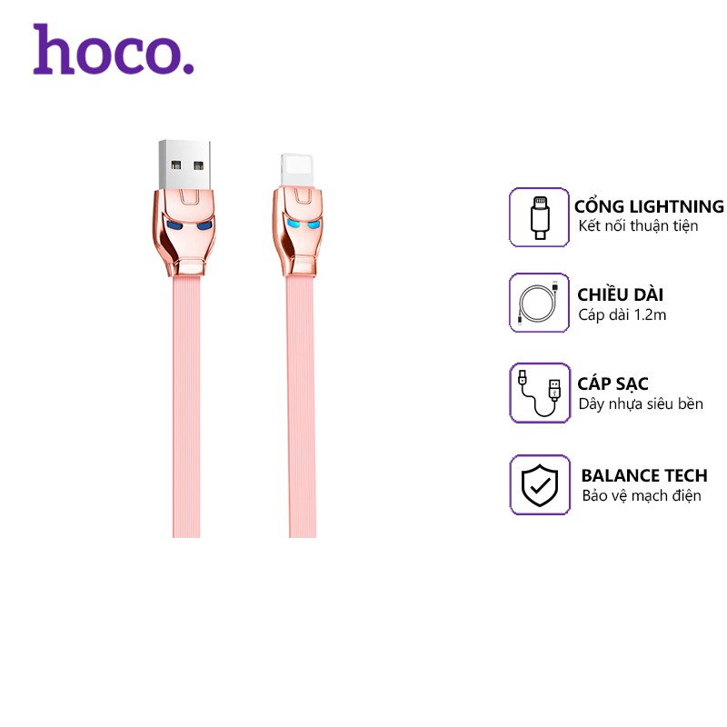 Cáp sạc nhanh Hoco U14 dây TPE 2.4A, cổng kết nối Micro Usb, dài 1.2m