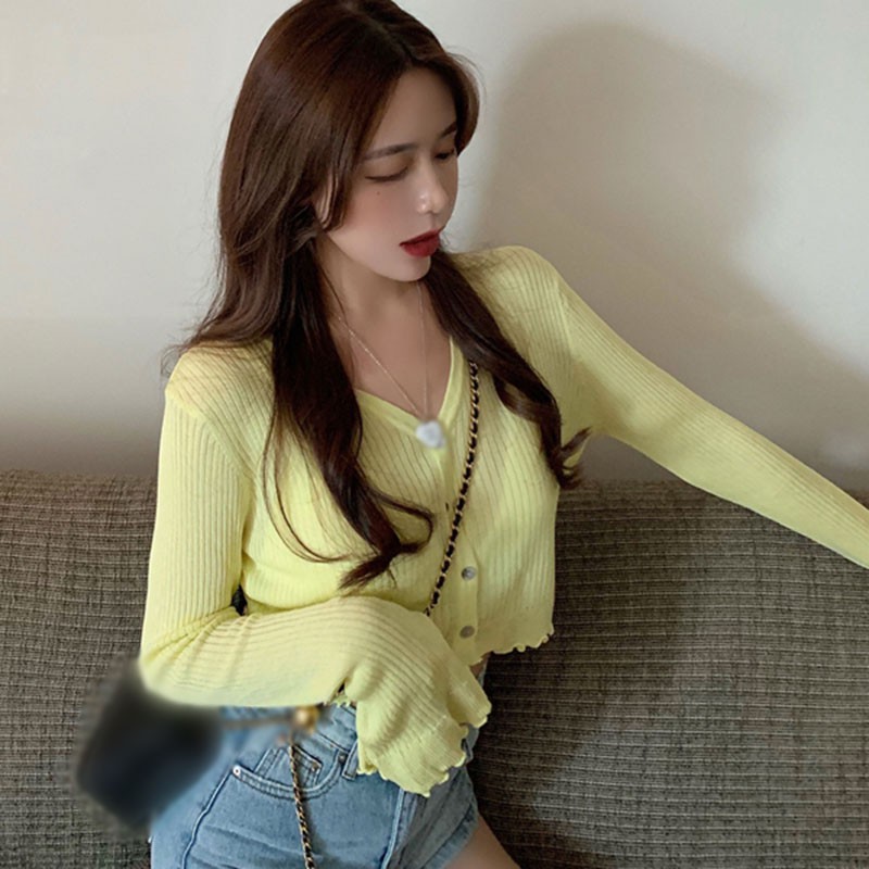 Áo Khoác Cardigan Tay Dài Cổ Chữ V Chống Nắng Thời Trang Cho Nữ | BigBuy360 - bigbuy360.vn