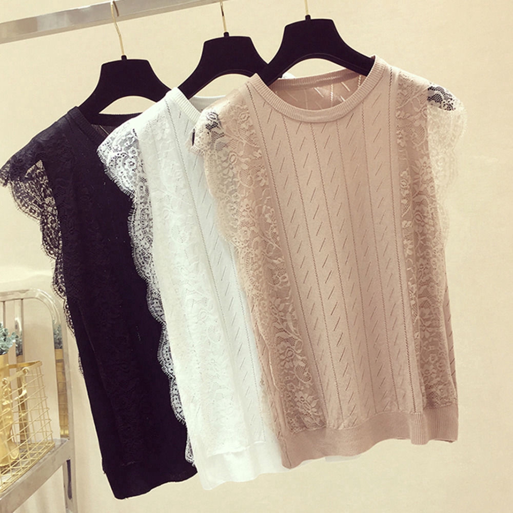 Áo nữ không tay phối ren quý phái hợp thời trang | BigBuy360 - bigbuy360.vn