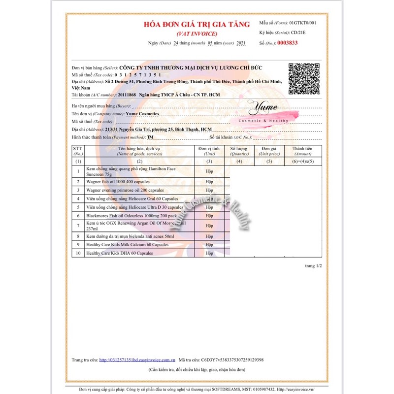 Dầu cá Omega 3 Healthy care 400 viên