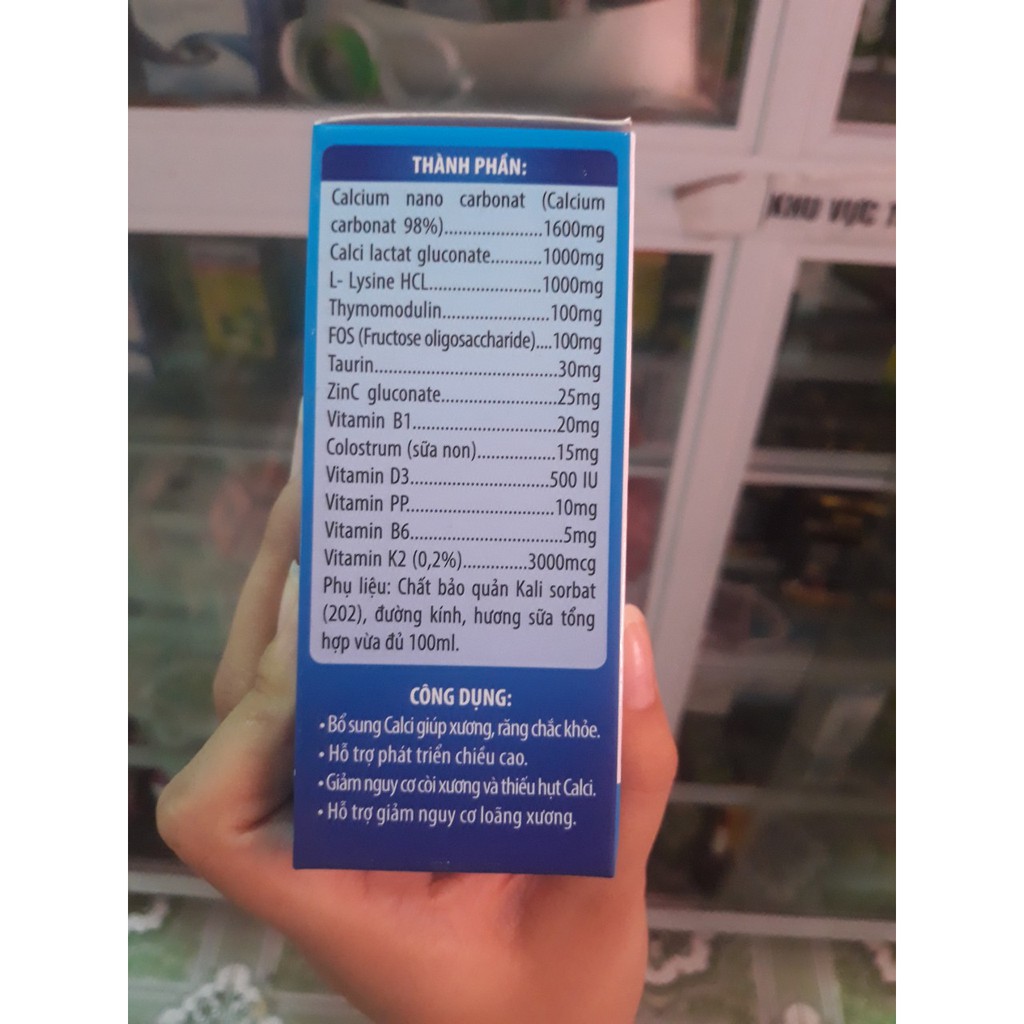 Siro CALCINANO MK7 dạng ống- canxi d3 mk7 hộp 20 ống