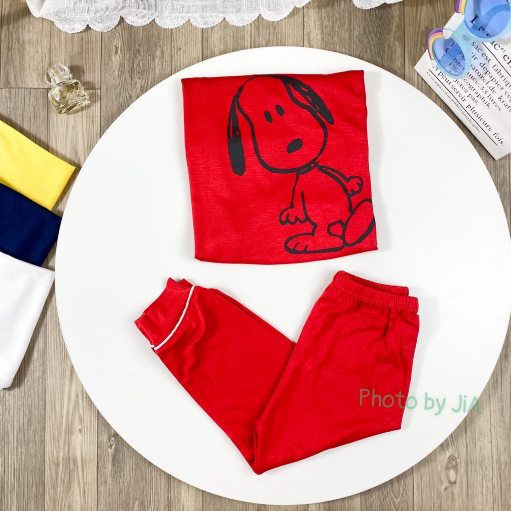[SALE] Bộ Dài Tay Cho Bé Trai, Bé Gái Minky Mom Vải Thun Lạnh Hoạ Tiết Snoopy, Đồ Bộ Cho Bé Mặc Nhà Thu Đông MKMTD2132