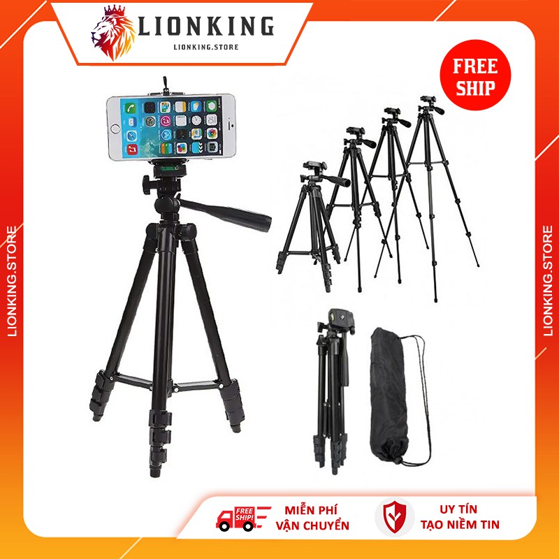 Giá đỡ chụp ảnh điện thoại tripod 3 chân 3110, 3120 kết hợp remote tương thích với nhiều dòng máy