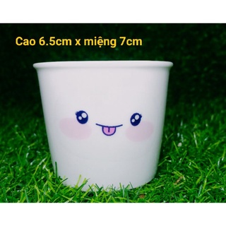 Chậu sứ trắng Decal