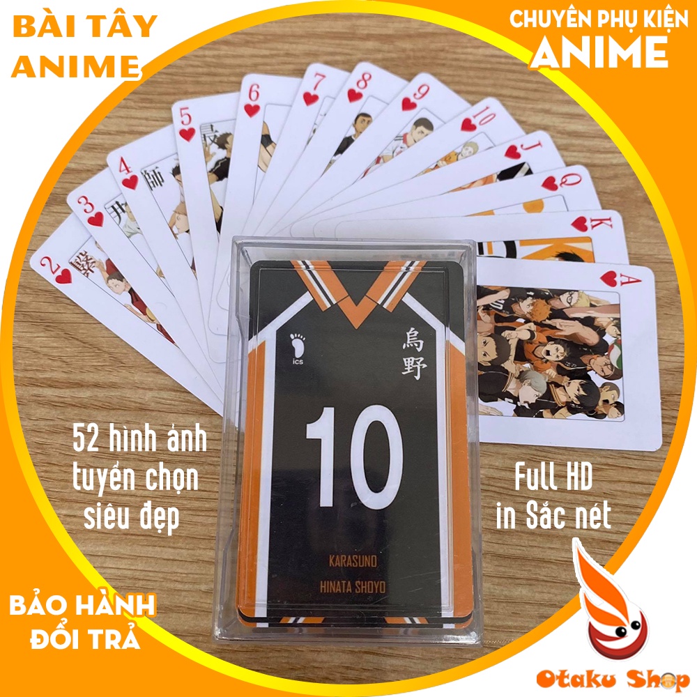 Bài tây Anime Haikyuu dùng chơi bài Poker, tú lơ khơ boardgame chuyên dành cho Otaku