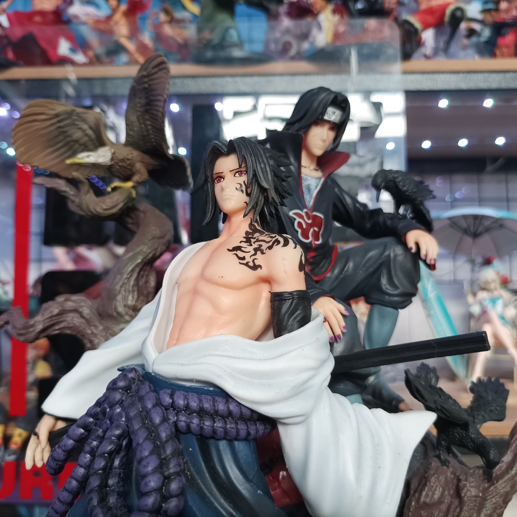 Mô Hình Naruto Nhân Vật Uchiha Sasuke, Itachi Cảnh Vật 36cm FullBox