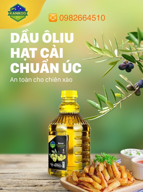 KANKOO - Dầu ăn Olive hạt cải Úc 1 Lít