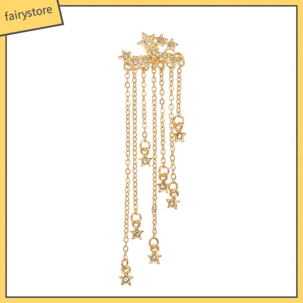 Bông Tai Dáng Dài Hình Ngôi Sao Đính Đá Lấp Lánh