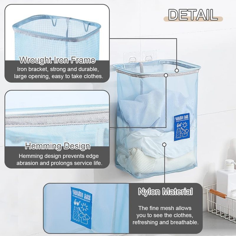 1 Giỏ Đựng Quần Áo Dơ Bằng Nylon Chống Nước Sức Chứa Lớn Đa Năng Có Thể Gập Gọn