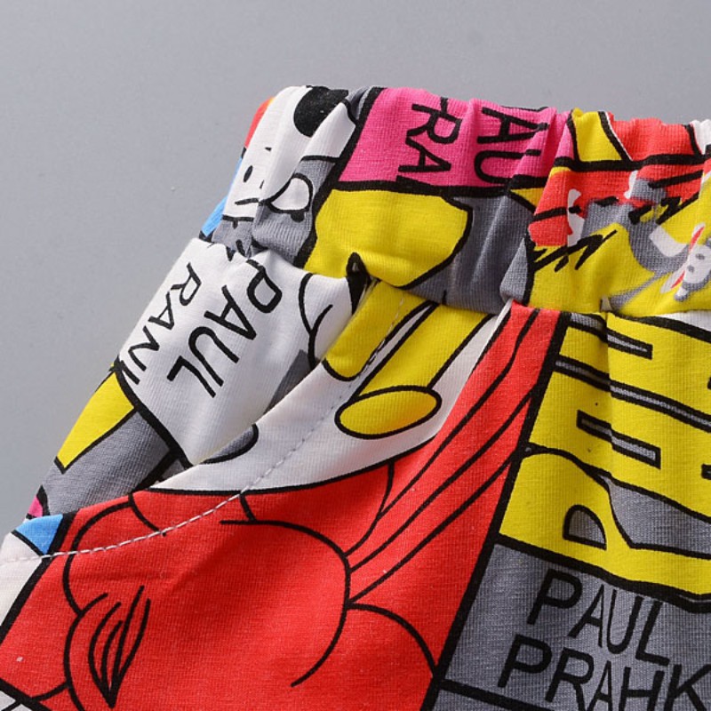 Áo thun không tay và quần ngắn hoạ tiết hoạt hình đáng yêu cho bé trai