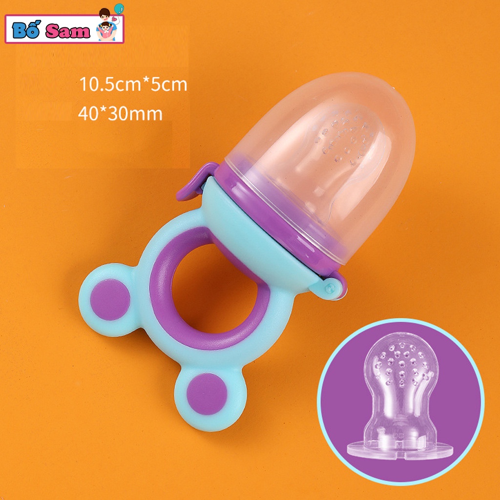 Túi nhai ăn dặm cho bé, túi tập nhai chống hóc có nắp đậy vệ sinh Shop Bố Sam