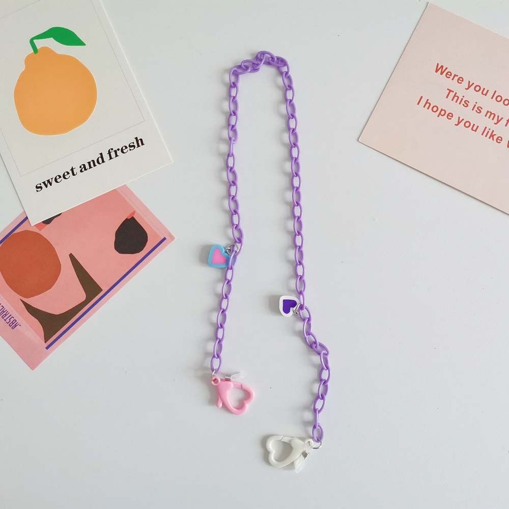 Dây đeo gắn gắn khẩu trang hình trái tim màu kẹo chống thất lạc thời trang cho nữ và trẻ em