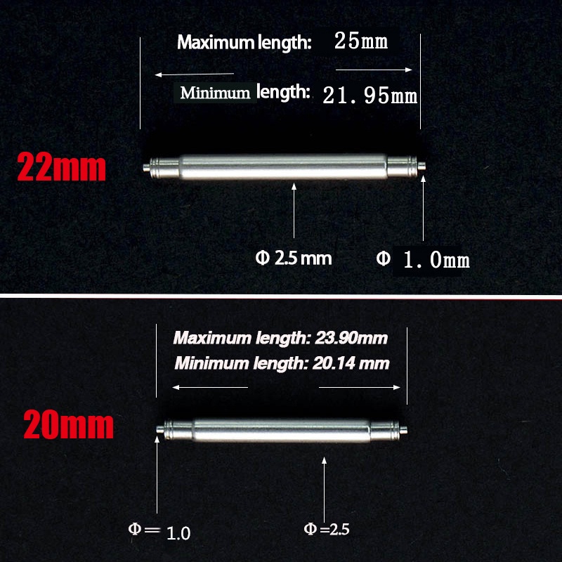 Set 10 Thanh Lò Xo Bằng Thép Không Gỉ 2.5mm Tương Thích Seiko Srx007 Srx009 20mm 22mm