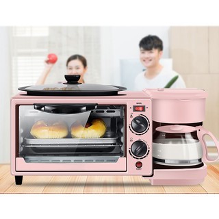 HOT- Hàng nội địa] Lò nướng bếp nướng 10 Lít 3 trong 1 kèm ấm đun nước, pha trà, pha cà phê và chảo rán tiện lợi