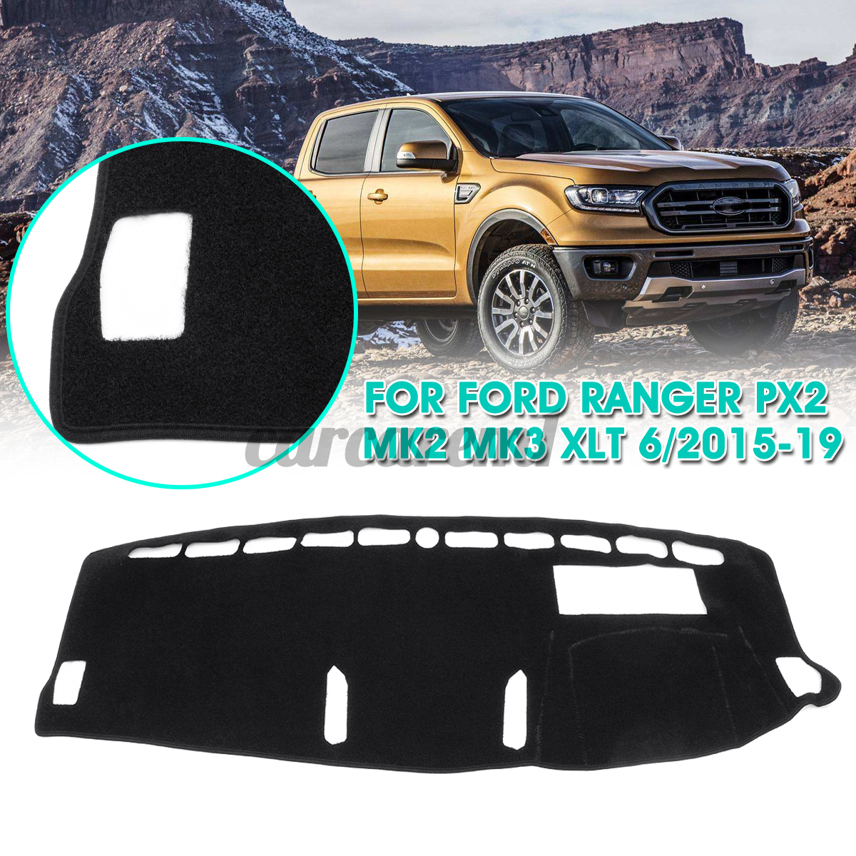 Thảm Lót Bảng Điều Khiển Bên Phải 136x46.5cm Cho Ford Ranger Px2 Mk2 Mk3 Xlt 6 / 2015-19