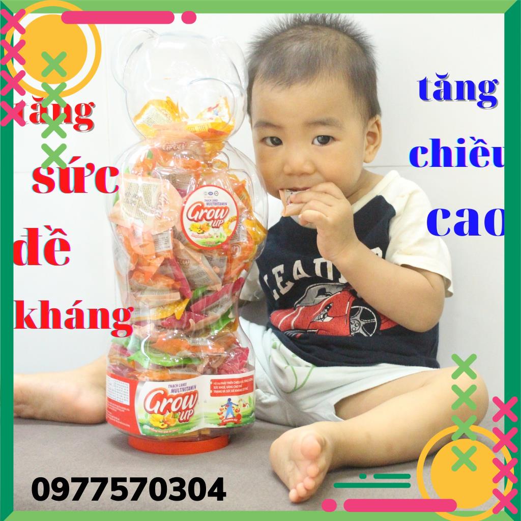 Thạch Trái Cây Tăng Chiều Cao, Thạch Canxi multivitamin GROW UP - TĂNG SỨC ĐỀ KHÁNG - 100 gói