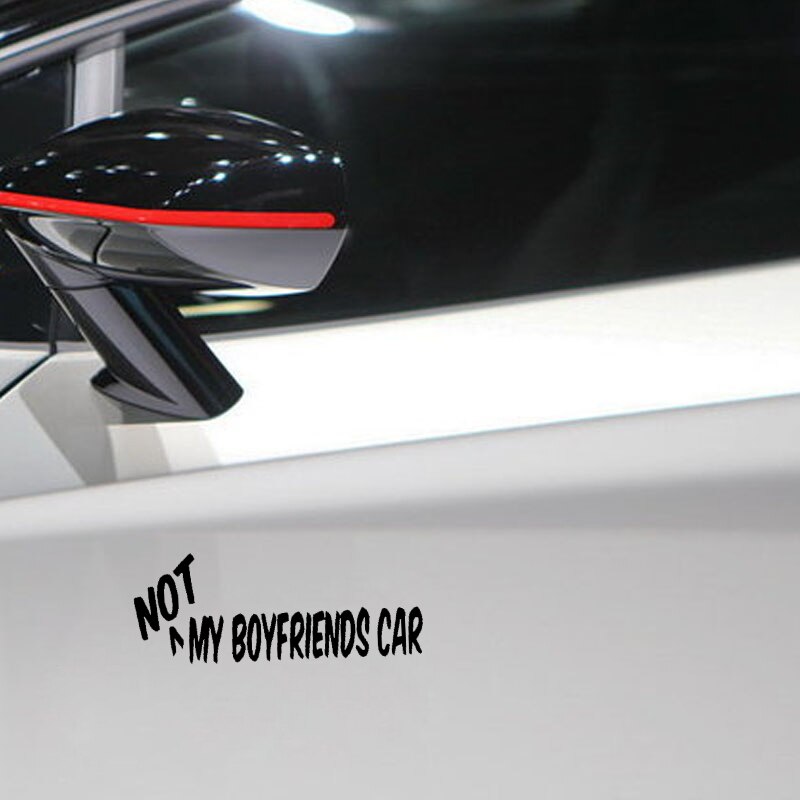 Miếng sticker &quot;NOT MY BOYFRIENDS CAR&quot; dán trang trí ô tô vui nhộn 14cmx5.3cm